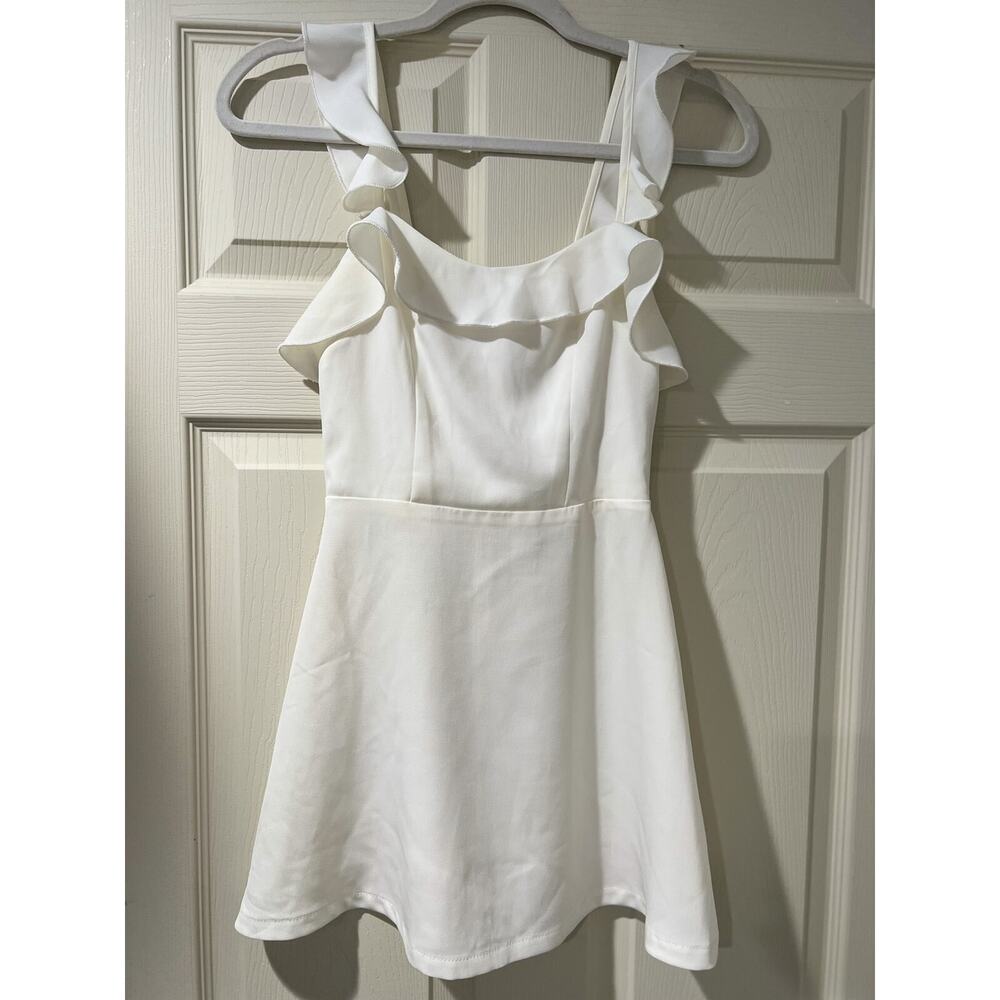 superdown White Ruffled Strap Midi Dress - Picture 6 of 10